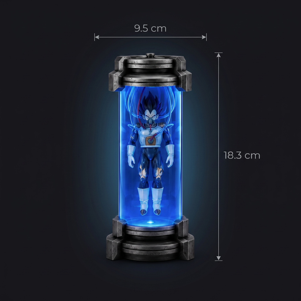 Healing Pod Lamp - Vegeta, dimensions 9.5 cm by 18.3 cm