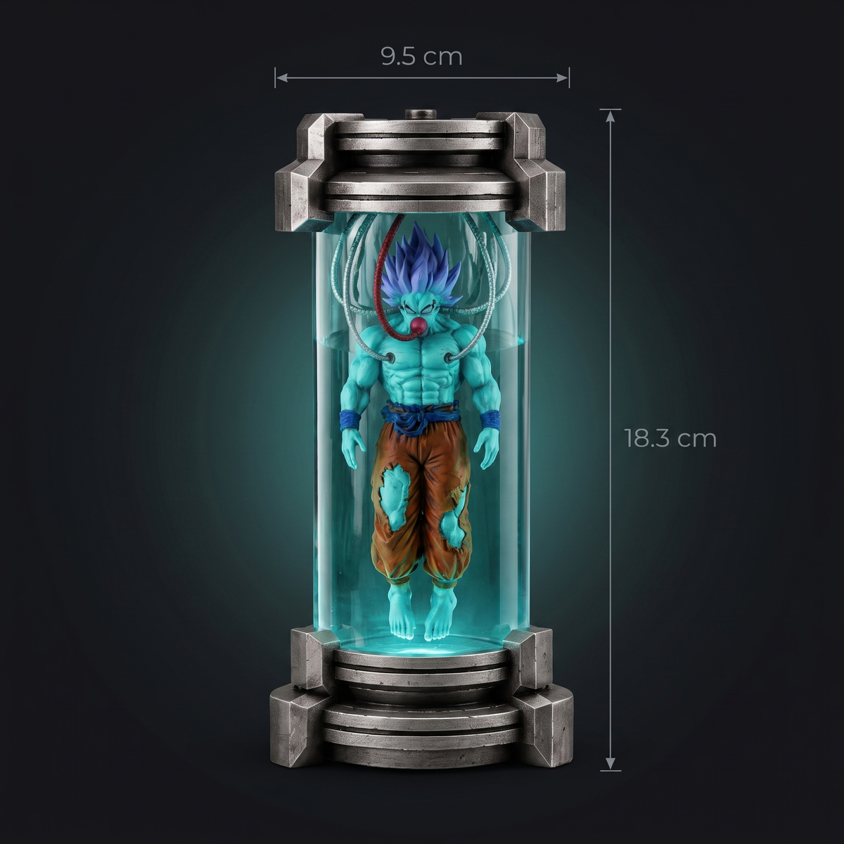 Healing Pod Lamp dimensions - 9.5 cm wide by 18.3 cm tall